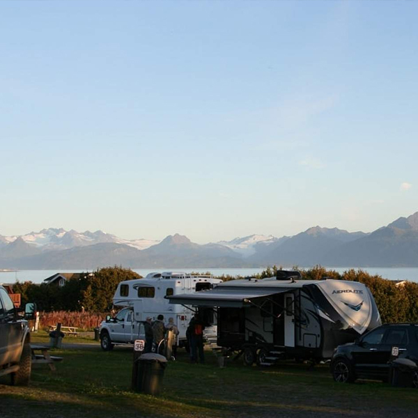 Ocean Shores RV Park overlooking Kachemak Bay in Homer, Alaska